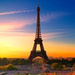 Pemandangan Indah Eiffel Sebuah Menara Tinggi Perancis